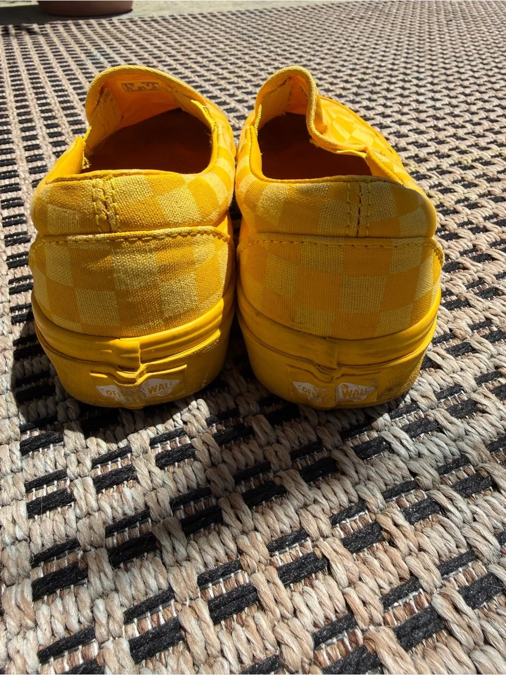 Vans solid Yellow Checkerboard Slip-On color blocked Sneakers